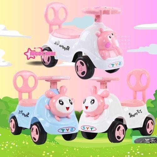 ⭐️ lắc chòi chân heo peppa -chòi thỏ có phát nhạc -có đèn vui nhộn. .