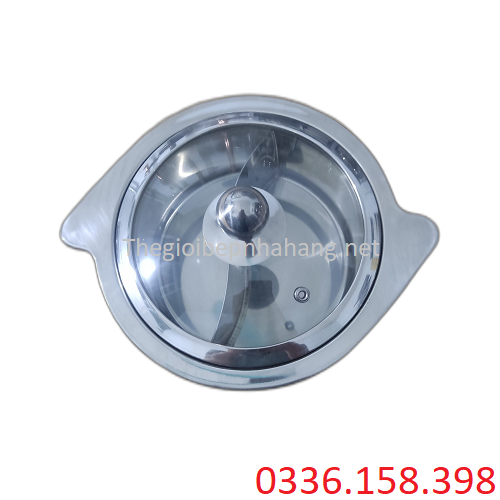 Nồi ăn lẩu nhỏ, Nồi nấu cháo 2 ngăn , Nồi ăn lẩu 2 ngăn tròn, nồi lẩu bằng inox 2 ngăn nhỏ