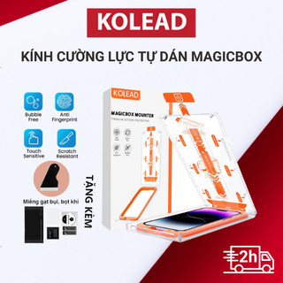 Kính Cường Lực tự dán MAGICBOX có lưới bảo vệ màng loa KOLEAD siêu cao cấp cho IP 14 15 15Pro 15Plus 15Promax