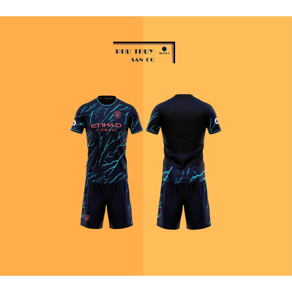 Quần áo bóng đá CLB Man City, Áo đá banh Man City vải thun lạnh không nhăn không xù lông Phù Thuỷ Sâ