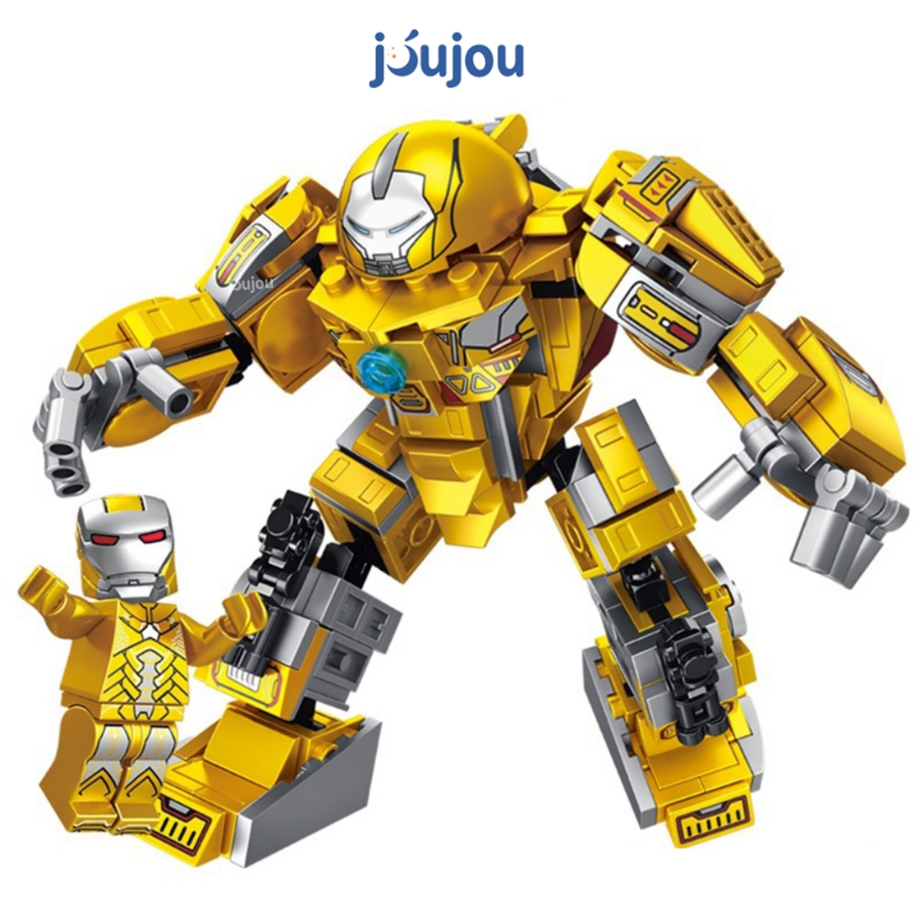 Đồ chơi Lắp ráp Mô hình HulkBuster Iron Man 3 trong 1 Jujou gồm 320+ PCS chất liệu nhựa cao cấp an toàn cho bé