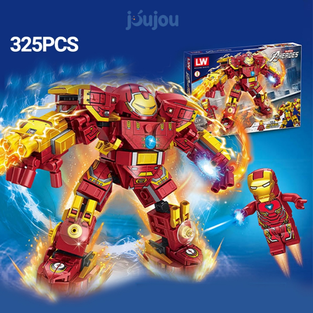 Đồ chơi Lắp ráp Mô hình HulkBuster Iron Man 3 trong 1 Jujou gồm 320+ PCS chất liệu nhựa cao cấp an toàn cho bé