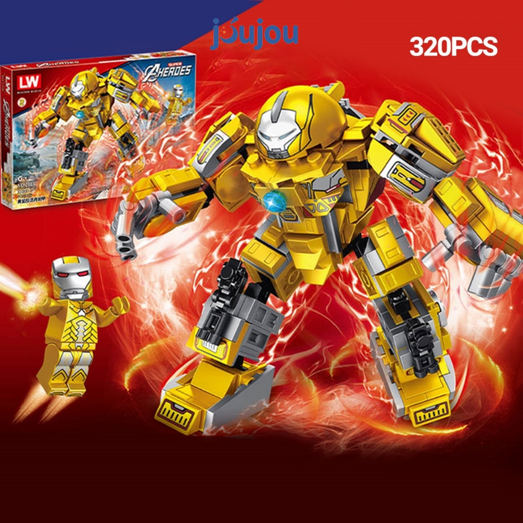 Đồ chơi Lắp ráp Mô hình HulkBuster Iron Man 3 trong 1 Jujou gồm 320+ PCS chất liệu nhựa cao cấp an toàn cho bé