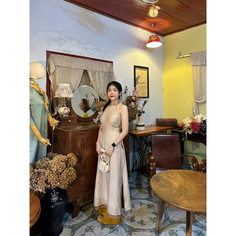 Set áo dài cổ yếm