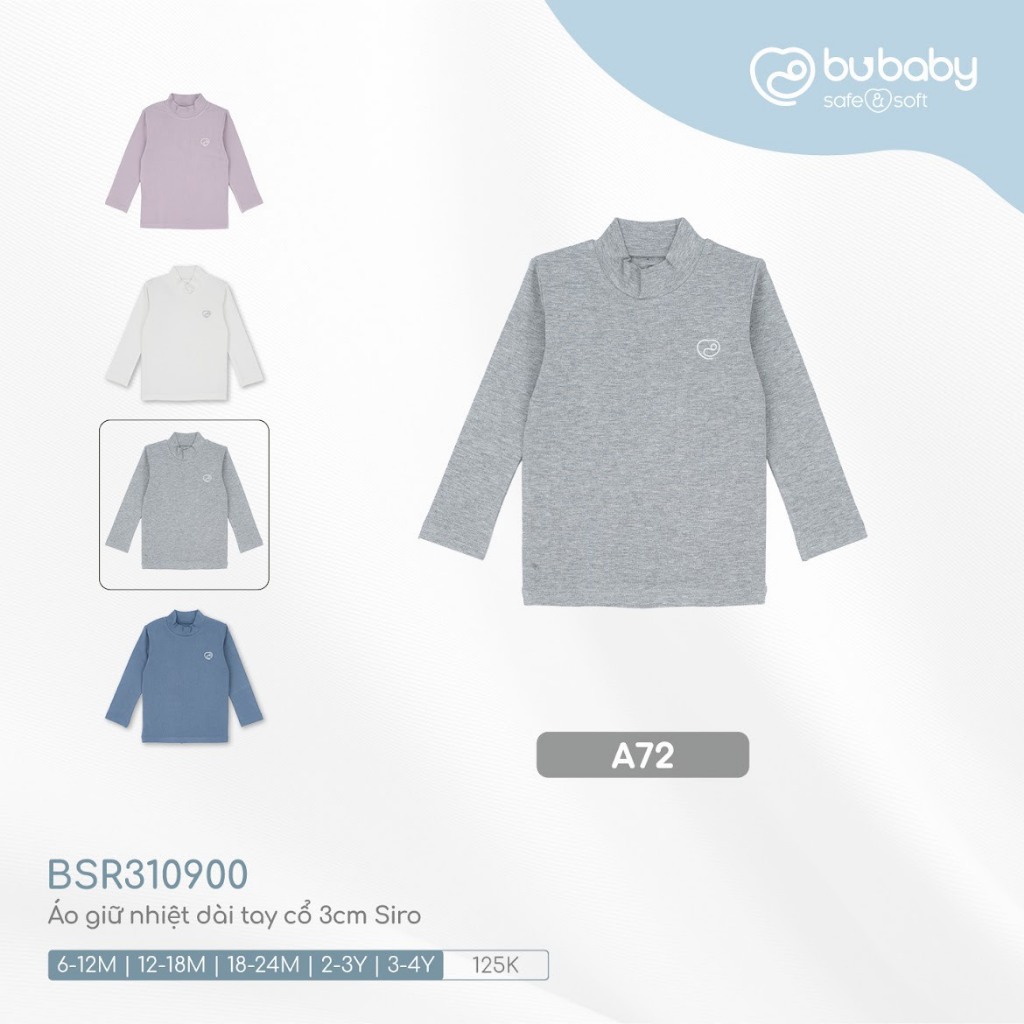 Bu baby - Áo giữ nhiệt dài tay cổ 3cm Siro BSR310900