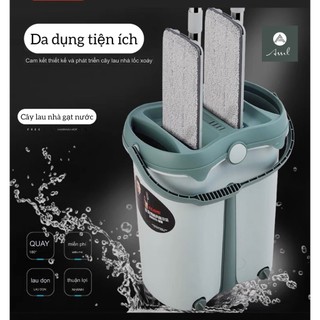 Bộ chổi lau nhà cao cấp, bàn gạt vệ sinh kính đa năng, lau sàn nhà kèm thùng