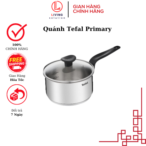 Nồi Quánh nấu bột Inox 3 đáy Tefal Primary Cho Bé Tập Ăn Dặm Đun Từ Kích Thước 16cm, 18cm