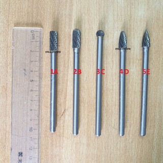 Mũi mài khắc hợp kim cán 6mm đầu mài 8mm - mũi mài doa hợp kim siêu dài 10cm