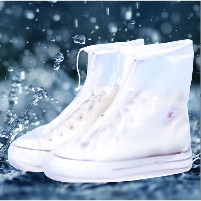 Túi Ủng Bọc Giày Đi Mưa Chống Bẩn Nam Và Nữ, Giày Nhựa Chống Nước Chống Trượt Màu Trắng Trong