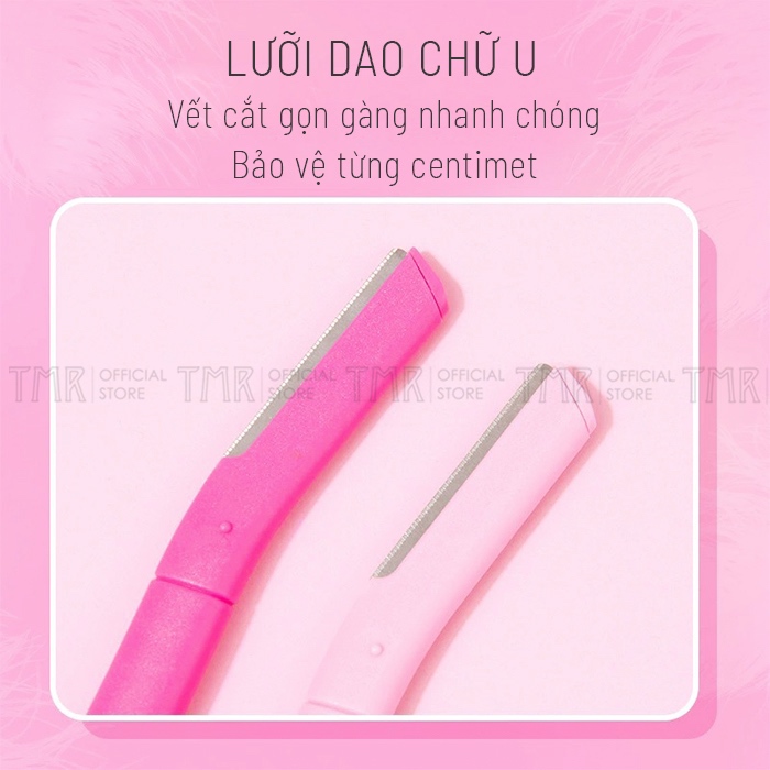 Bộ 3 Dao Cạo Chân Mày TMR chất liệu thép không gỉ nhỏ gọn, tiện dụng 3 màu