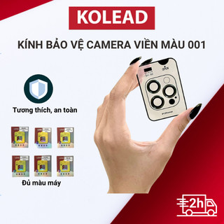  Kính bảo vệ camera tự dán KOLEAD 001 màu viền tương thích các dòng máy 11 12 13 14 15 pro plus promax