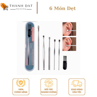 Dụng Cụ Lấy Ráy Tai 6 Món Hộp Nhựa An Toàn- 6 món dẹt