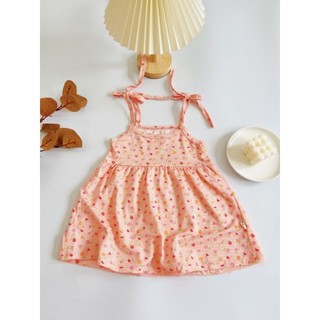 đầm váy hai dây bé gái - váy cotton xuất mềm,mát