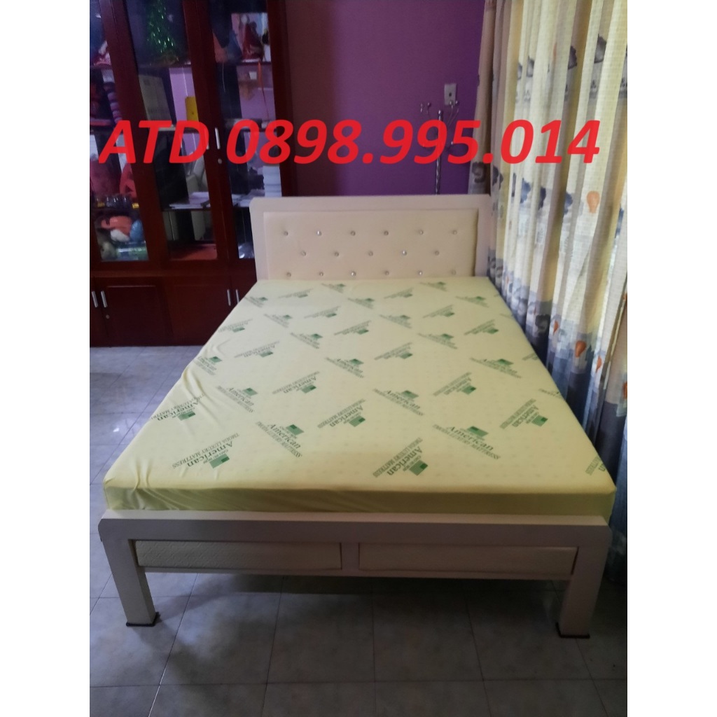 Giường ngủ giá rẻ,giường sắt hộp dày dặn chịu lực tốt ngang 1m4 1m6 1m8 dài 2m, giao nhanh trong ngày HCM,BD,Biên Hòa