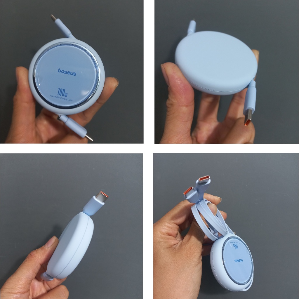 Cáp sạc dây rút C to C 100W cho macbook laptop Baseus  Free2Draw Mini Retractable CB000062
