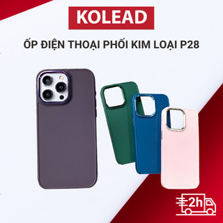 Ốp Điện Thoại màu trang nhã phối viền camera kim loại P28 KOLEAD Cho các dòng Iphone 14 Pro Max plus 13 12 11 Pro Max