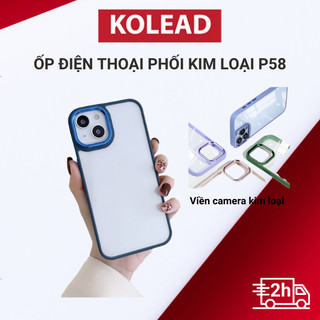 Ốp Điện Thoại Phối viền camera kim loại metal KOLEAD P58 Trong Suốt Màu Sắc Ngọt Ngào lp14 Pro Max 14 13 12 11 Pro Max