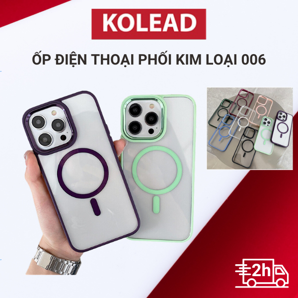 Ốp lưng điện thoại phối viền camera kim loại màu hỗ trợ sạc không dây cho lphone 13 14 pro promax pl