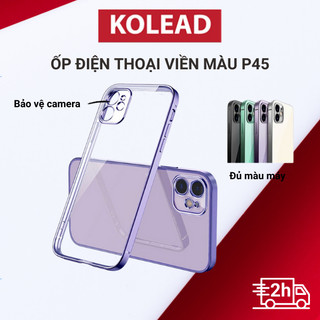 Ốp lưng Điện Thoại có cụm bảo vệ camera KOLEAD P45 Silicon Trong Suốt Khung Vuông Sang Trọng Cho iPh 14 13 12 11 Pro Max