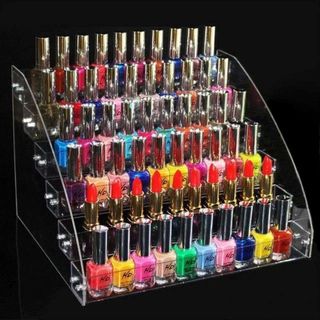 Kệ đựng sơn mika 6 tầng trong suốt, trưng mẫu sơn tiệm nails.
