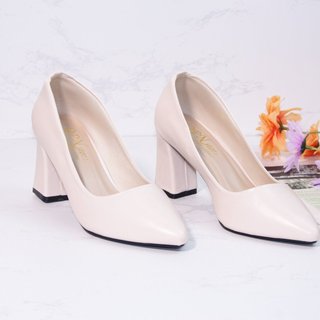 Giày công Sở cao gót vuông 7 phân da mềm - BM09