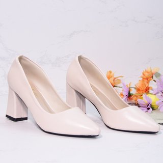 Giày công Sở cao gót vuông 7 phân da mềm - BM09