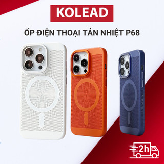 Ốp điện thoại sạc không dây Tản nhiệt thoáng khí phối kim loại P68 KOLEAD cho iPh 13 14 15 plus Pro 15 Promax