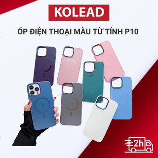 Ốp điện thoại nhám chống bẩn từ tính loại xịn có viền camera kim loại P10 KOLEAD cho Iphone 13 14 15 Pro 15 Promax