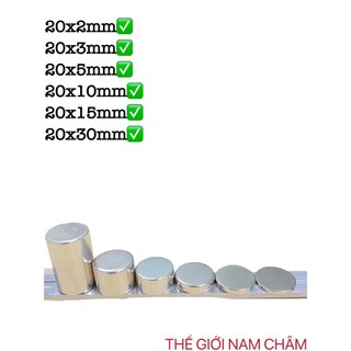 Nam châm đất hiếm 20x2/3/5mm