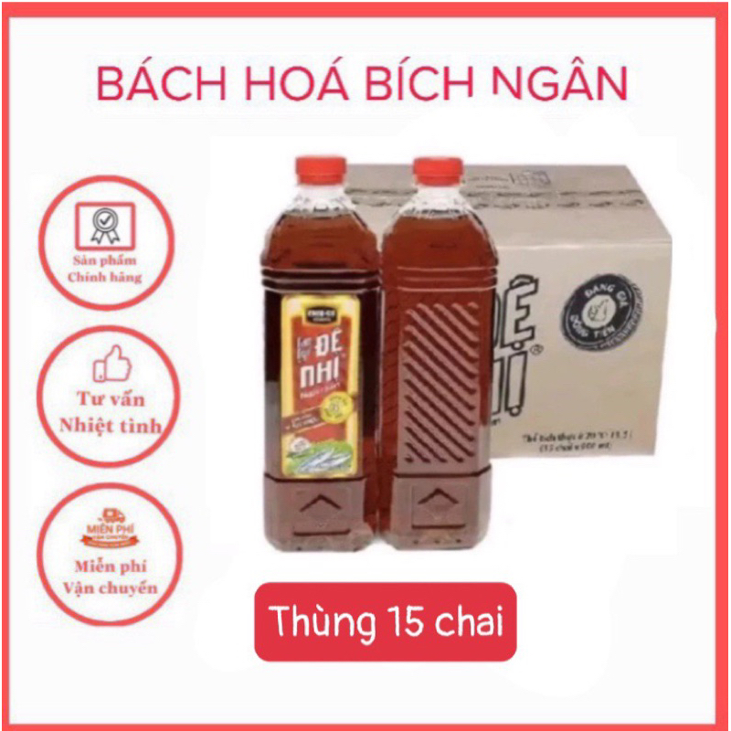 1 thùng nước mắm đệ nhị 900ml( thùng 15 chai)