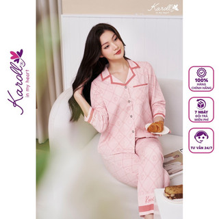 Đồ bộ nữ mặc nhà Jcvcoll - Karoll NH23.064 LỤA LUXURY CHỮ K