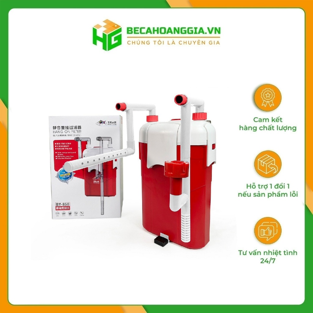 (Tặng 200g vật liệu lọc) Lọc treo bể cá Baoyu BY-650-850 - Bể cá Hoàng Gia