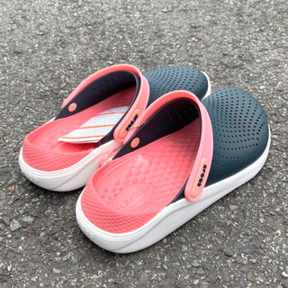 Dép Cross Literide Nam Nữ Xanh Than Hồng -FREESHIP + Hàng loại 1- giày sục sandal Crocs quai ngang bít đầu nam nữ,xịn xò