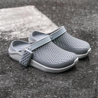 Dép Cross Literide Nam Nữ Màu Xám- FREESHIP + Hàng loại 1 - giày sục sandal Crocs quai ngang bít đầu nam nữ,xịn xò 