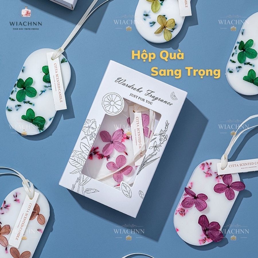 Sáp Thơm Hoa Khô Cỏ 4 Lá May Mắn Giáng Sinh Treo Tủ Quần Áo Phòng Bàn Làm Việc Làm Quà Tặng