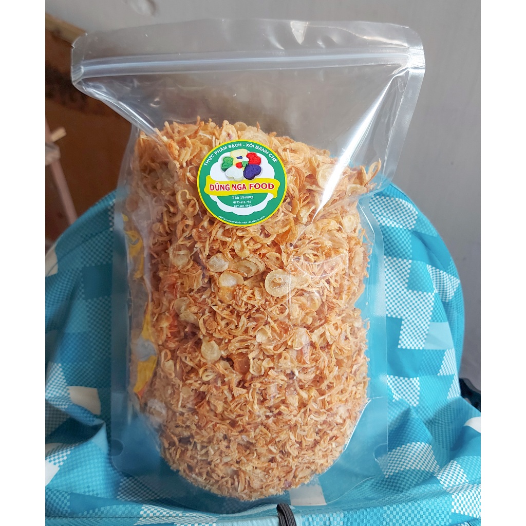 Hành Phi xôi phú thượng - 1 Kg hành phi khô, đồ ăn chế biến sẵn an toàn bảo quản lâu dài