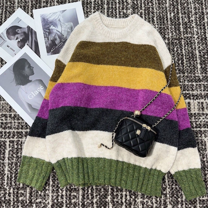 Áo sweater len Quảng Châu xanh cốm siêu đẹp HÌNH THẬT CẬN CHẤT