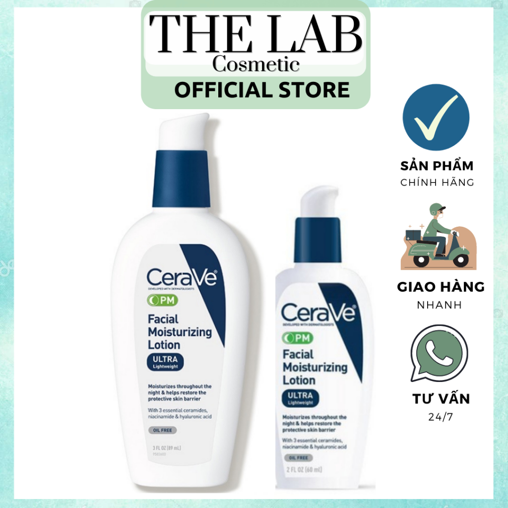 Kem dưỡng ẩm CeraVe Facial Moisturizing Lotion PM 4% Niacinamide 89ml