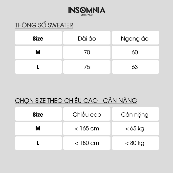 Áo Sweater Basic INSOMNIA Nỉ Chân Cua Unisex SW001