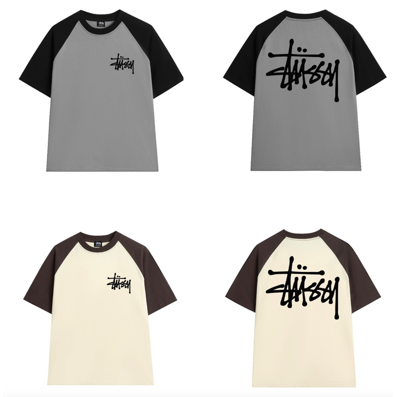 Áo Thun RAGLAN STUSSY phối Tay cực Hot Form Unisex - Áo Phông Raglan Phối Tay Stussy Thun 100% cotton 2 chiều