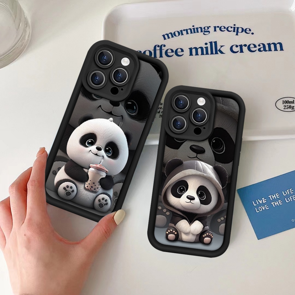 Ốp lưng iphone camera viền cao panda 6/6s/6plus/7/8/plus/x/xs/11/12/13/14/15/pro/max/plus/promax - Awifi Case B3-6