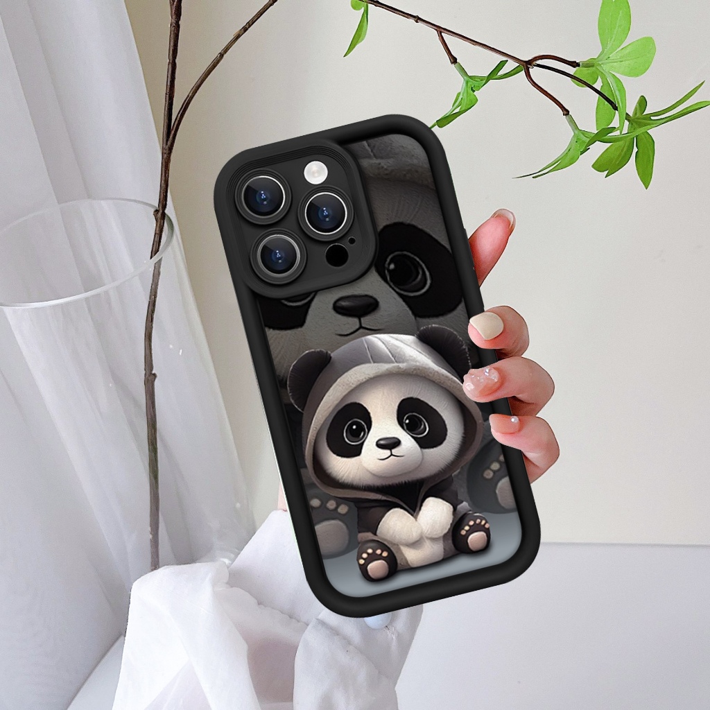 Ốp lưng iphone camera viền cao panda 6 6s 6plus 7 8 plus x xs 11 12 13 14