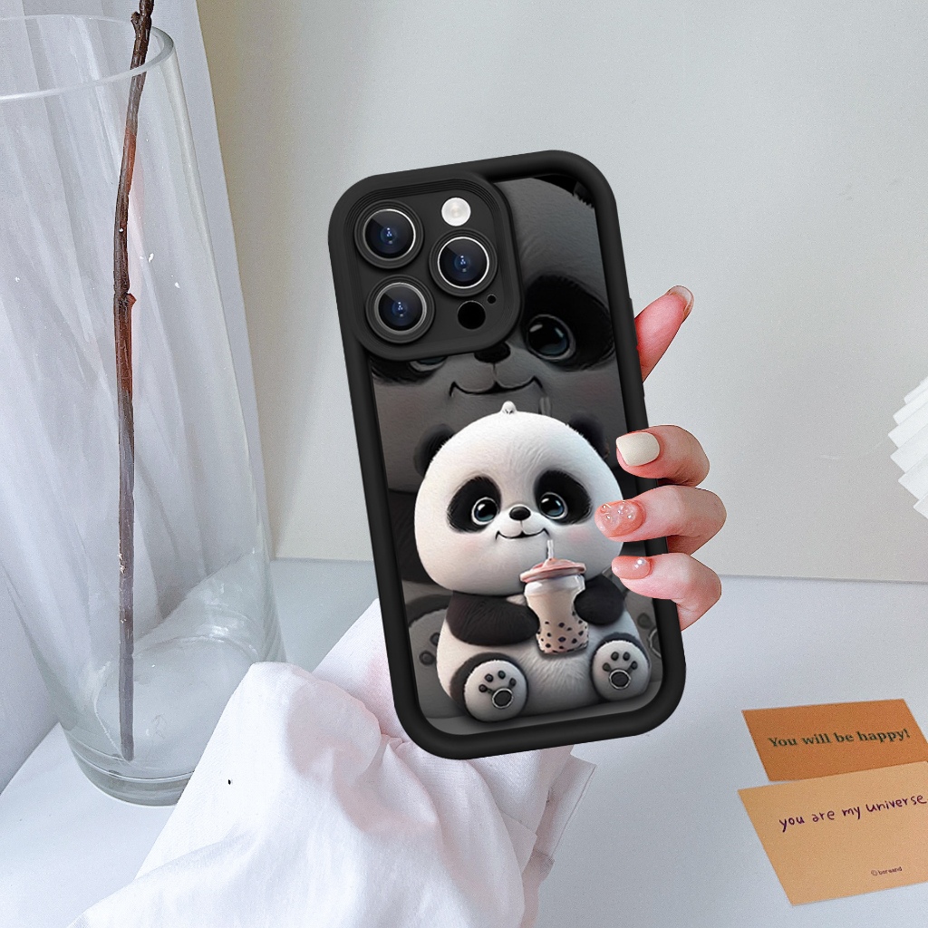 Ốp lưng iphone camera viền cao panda 6/6s/6plus/7/8/plus/x/xs/11/12/13/14/15/pro/max/plus/promax - Awifi Case B3-6