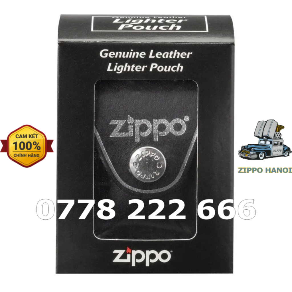 [Hàng xịn 100%] Bao da đựng bật lửa Zippo (in Logo hãng màu đen) chính Hãng Zippo USA