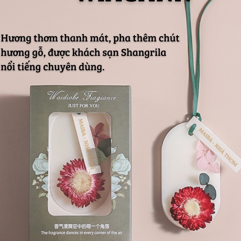 Sáp Thơm Hoa Khô Cỏ 4 Lá May Mắn Giáng Sinh Treo Tủ Quần Áo Phòng Bàn Làm Việc Làm Quà Tặng