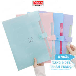 Kẹp tài liệu Pison 5 ngăn học sinh tệp đựng tài liệu nhiều ngăn A4 văn phòng phẩm