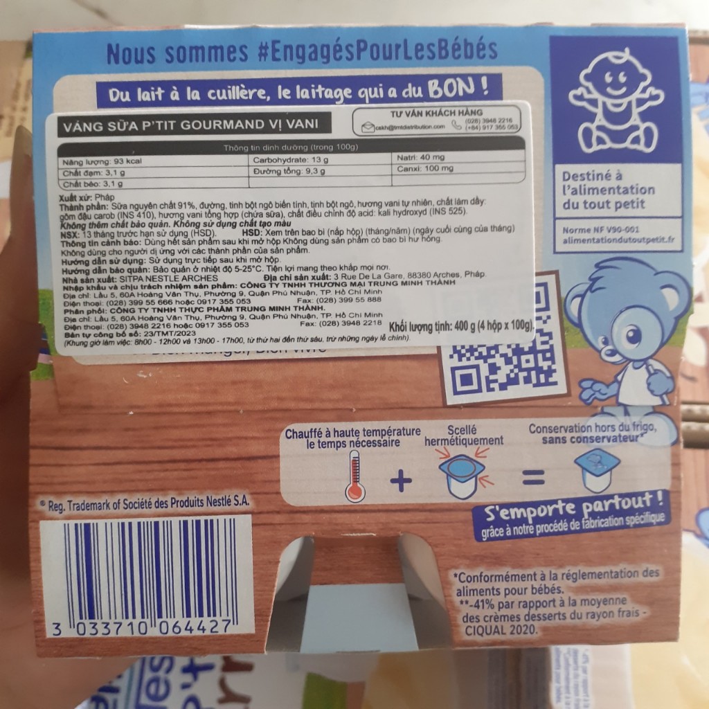 Váng sữa, sữa chua cho bé Nestlé lốc 4x100g