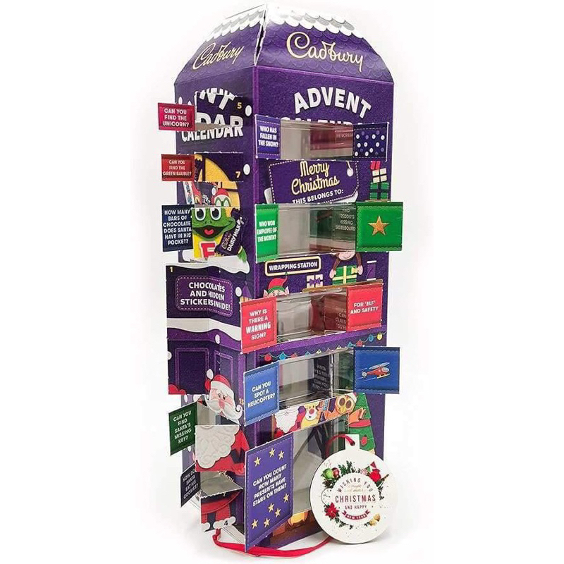 Set kẹo socola kèm lịch Noel, Giáng Sinh cho bé khám phá Cadbury advent calendar 312gram