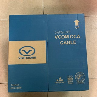 Cáp mạng Cat5 Cat6E UTP 23AWG 4 pair Solid - Xanh (305m)