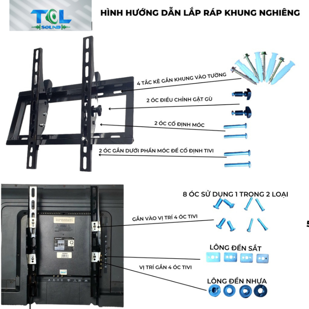 GIÁ TREO( KHUNG TREO) TIVI SÁT TƯỜNG&amp; NGHIÊNG (GẬT GÙ) XOAY TỪ 19''-75'' TCL